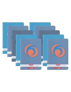 Set 10 caiete Herlitz A4, 48 file, matematica, colturi rotunjite, Motiv rainbow 