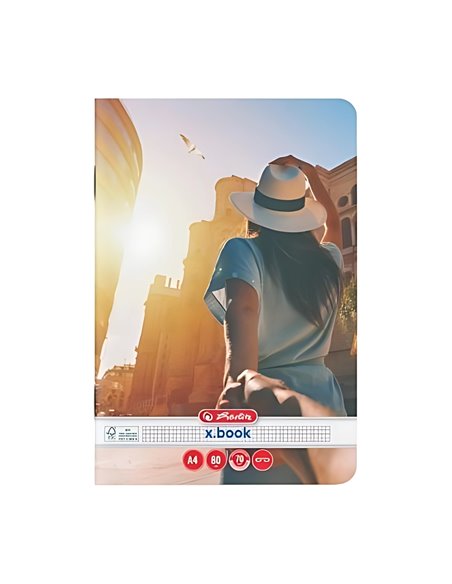 Caiet Herlitz A4, 80 file, 70 g/mp, matematica, colturi rotunjite, Motiv follow me