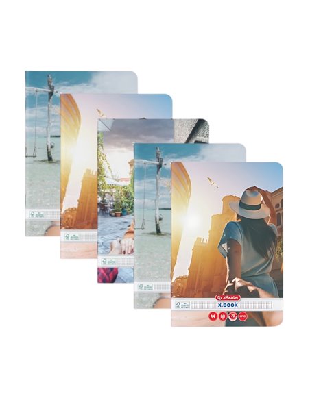 Set 5 x Caiet Herlitz A4, 80 file, Matematica, Motiv Follow Me