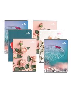 Set 6 x Caiet Ecada A5, 48 file, 60 g/mp, matematica, Fete, Roz