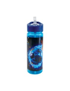 Sticla apa din plastic cu pai S-COOL SC3107, 600 ml, Football limited edition 2
