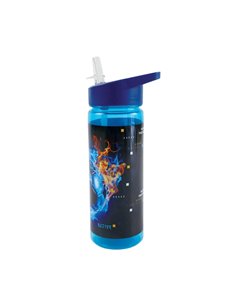 Sticla apa din plastic cu pai S-COOL SC3107, 600 ml, Football limited edition