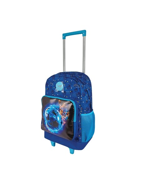 Ghiozdan scolar tip troller S-COOL SC3040, 45x32x16.5 cm, Football limited edition
