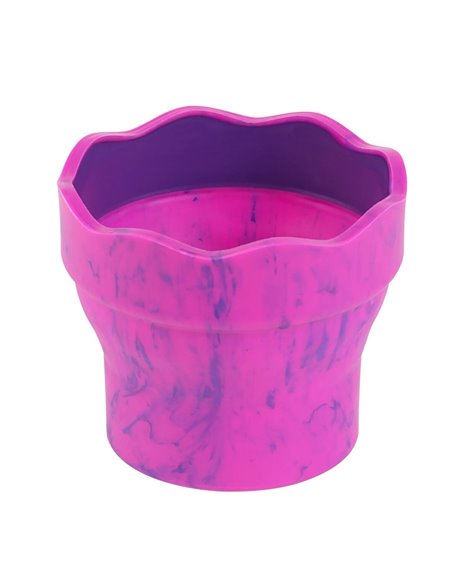 Pahar apa Click&Go Faber-Castell, Motiv unicorni, Roz marmorat