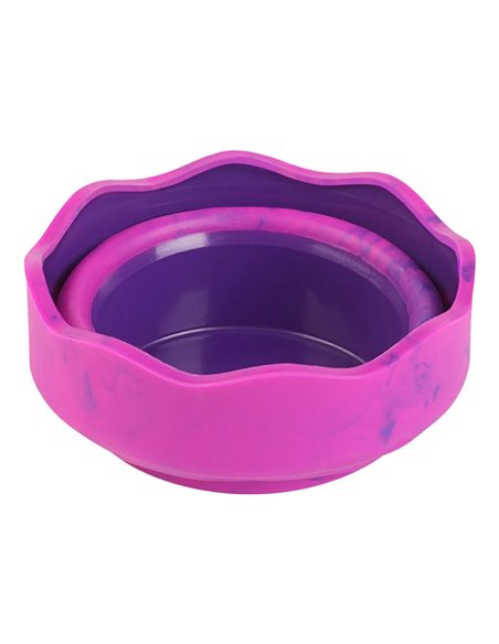 Pahar apa Click&Go Faber-Castell, Motiv unicorni, Roz marmorat