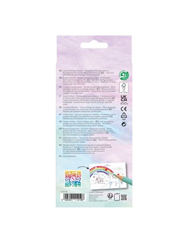 Creioane colorate Faber-Castell FC111219, 10+3 culori, Motiv unicorni