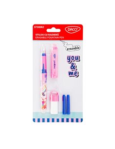 Stilou cu cerneala termosensibila Daco You&Me, Motiv unicorn, Roz