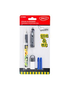 Stilou cu cerneala termosensibila Daco You&Me, Motiv goal, Negru