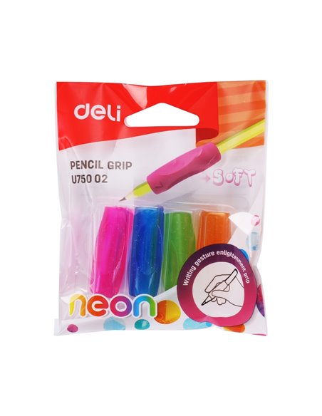 Grip cauciucat pentru creion Deli DLEU75002, 4 buc./set