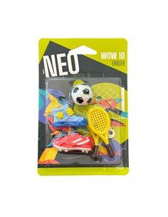 Radiera Sazio Neo ST104011, 4 buc./set, Motiv sport