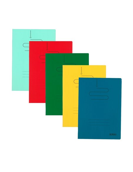 Set 5 caiete Herlitz A4, 60 file, 70g/mp, matematica, coperta plastic, Culori asortate