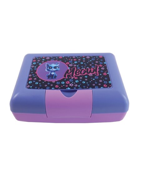 Cutie sandwich compartimentata S-COOL SC3110, 900 ml, Motiv meow