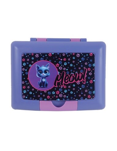 Cutie sandwich compartimentata S-COOL SC3110, 900 ml, Motiv meow