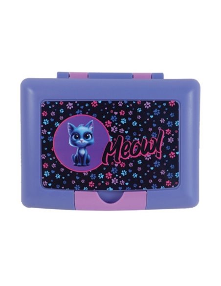 Cutie sandwich compartimentata S-COOL SC3110, 900 ml, Motiv meow