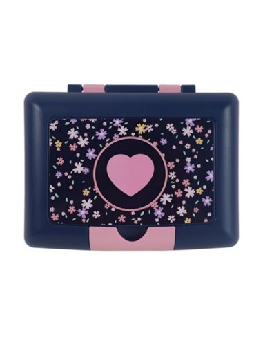 Cutie sandwich compartimentata S-COOL SC3112, 900 ml, Motiv pink heart