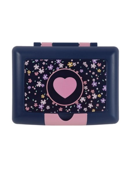 Cutie sandwich compartimentata S-COOL SC3112, 900 ml, Motiv pink heart