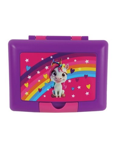 Cutie sandwich compartimentata S-COOL SC3111, 900 ml, Motiv unicorn