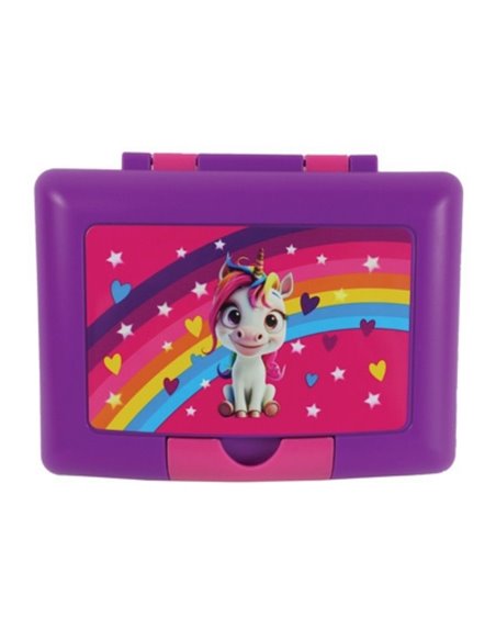 Cutie sandwich compartimentata S-COOL SC3111, 900 ml, Motiv unicorn