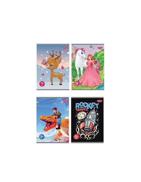 Set 12 caiete Tip II Daco CT5362, 36 file, 100 g/mp, Modele asortate