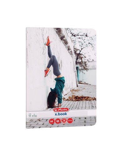 Set 5 caiete Herlitz A4, 60 file, 70 g/mp, dictando, colturi rotunjite, Motiv sports