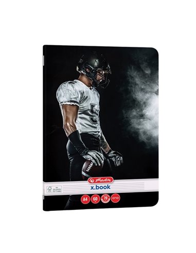 Set 5 caiete Herlitz A4, 60 file, 70 g/mp, dictando, colturi rotunjite, Motiv sports