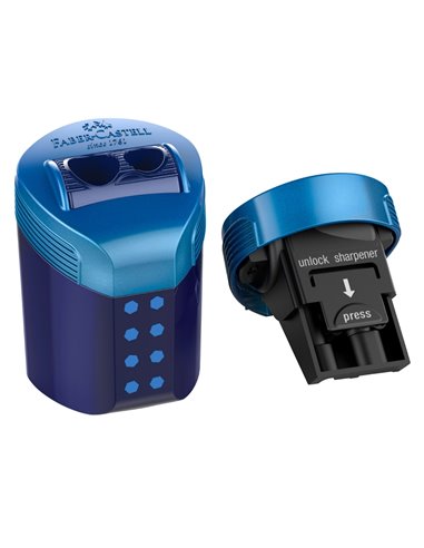 Ascutitoare dubla roll on Faber-Castell FC183910, Negru/Albastru