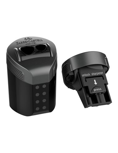 Ascutitoare dubla roll on Faber-Castell FC183910, Negru/Albastru