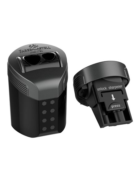 Ascutitoare dubla roll on Faber-Castell FC183910, Negru/Albastru