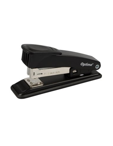 Capsator metalic Optima MS25, 25 coli, capse 24/6, 26/6, 24/8, Negru