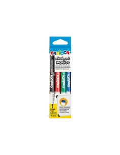 Set 4 markere whiteboard Carioca, varf rotund, 2.8 mm