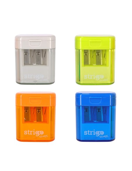 Ascutitoare dubla cu capac Strigo SSC389, Culori asortate