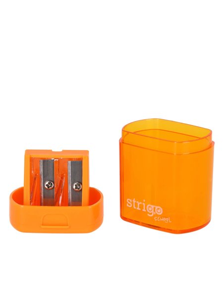 Ascutitoare dubla cu capac Strigo SSC389, Culori asortate