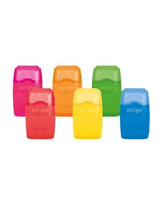 Ascutitoare dubla cu radiera Strigo ES05X1, Culori asortate
