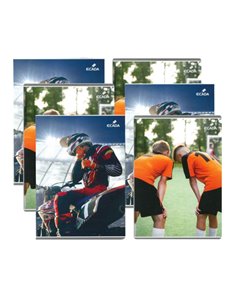 Set 6 caiete Ecada A4, 60 file, 60 g/mp, dictando, Baieti
