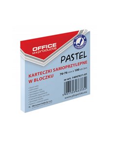 Notes autoadeziv Office Products, 76 x 76 mm, 100 file, Albastru pastel