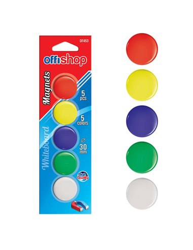 Magneti color Offishop OF622, 30 mm, 5 buc/set