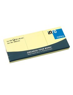 Notes adeziv Info notes 40 x 50 mm, 3 x 100 file/set, Galben pal