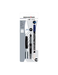 Stilou scolar NXT Eberhard Faber + 2 rezerve cerneala + pic, Gri/Negru