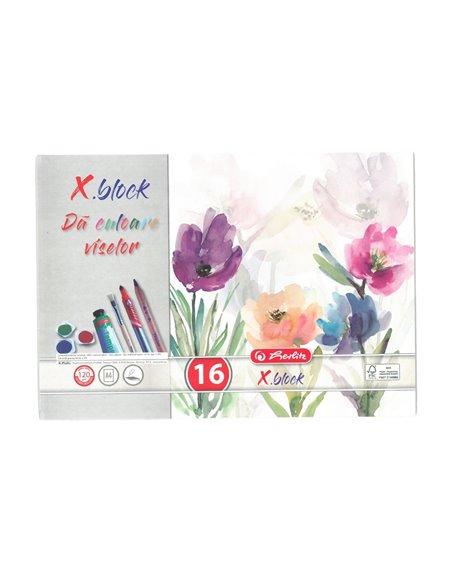 Bloc desen Herlitz X.Block A4, 16 File, 120 Grame, Policrom