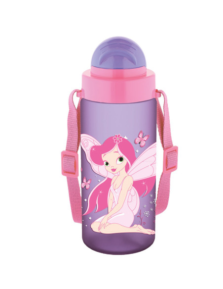 NKT-0106,Sticla apa pt copii tritan soft touch 500ml cu pai si curea transport t-0106 noki