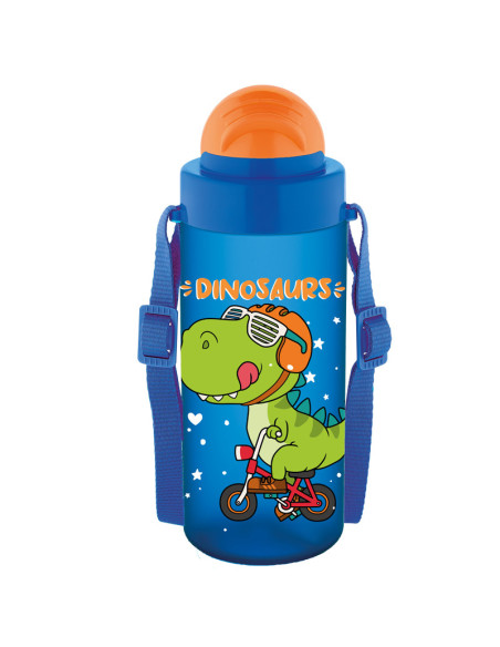 NKT-0106,Sticla apa pt copii tritan soft touch 500ml cu pai si curea transport t-0106 noki