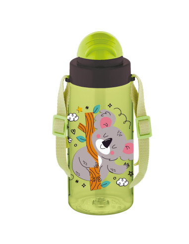 NKT-0107,Sticla apa pt copii tritan 500ml cu pai si curea transport t-0107 noki