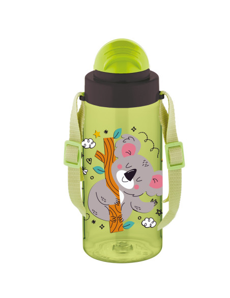 NKT-0107,Sticla apa pt copii tritan 500ml cu pai si curea transport t-0107 noki