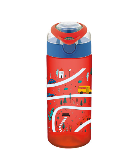 NKT-0108,Sticla apa pt copii tritan soft touch 500ml cu deschidere automata si maner transport t-0108 noki