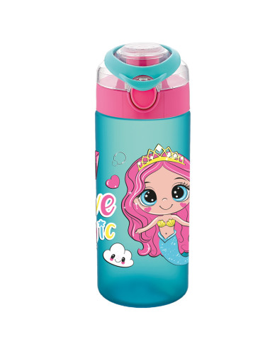 NKT-0108,Sticla apa pt copii tritan soft touch 500ml cu deschidere automata si maner transport t-0108 noki