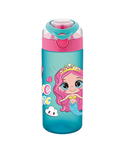 NKT-0108,Sticla apa pt copii tritan soft touch 500ml cu deschidere automata si maner transport t-0108 noki