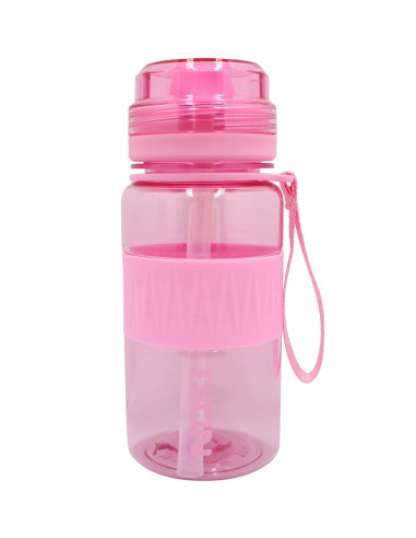 NKT-0113,Sticla apa pt copii tritan 400ml cu pai si curea transport t-0113 noki