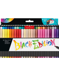 Brush pens black edition set 50 culori faber-castell 2