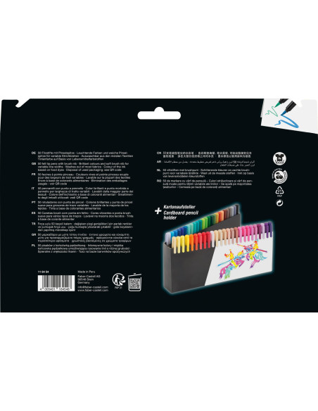 FC116454,Brush pens black edition set 50 culori faber-castell