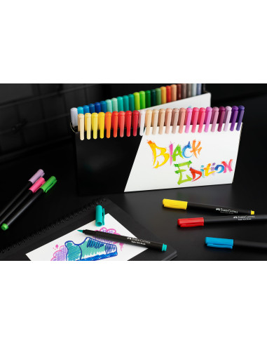 FC116454,Brush pens black edition set 50 culori faber-castell